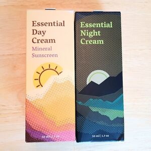 Blue Clay Bundle: Essential Day Cream Mineral Sunscreen & Essential Night Cream